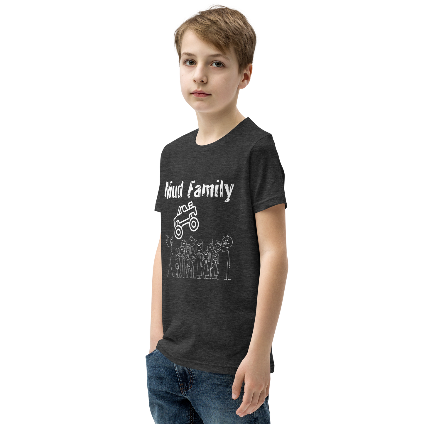 Mud Family T-Shirt White Font Youth