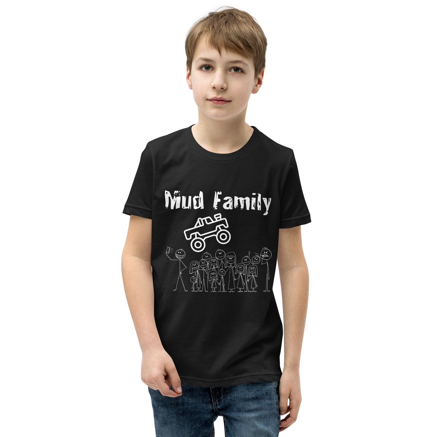 Mud Family T-Shirt White Font Youth