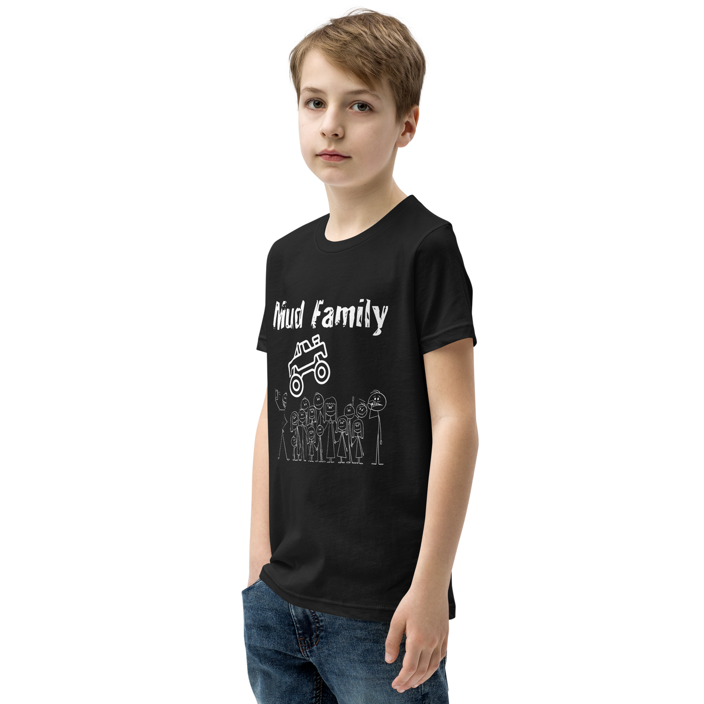 Mud Family T-Shirt White Font Youth