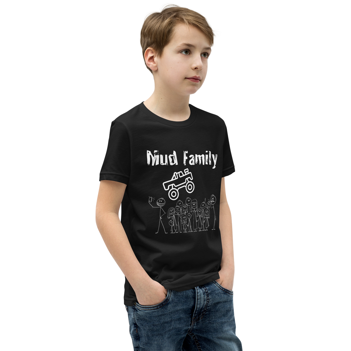 Mud Family T-Shirt White Font Youth