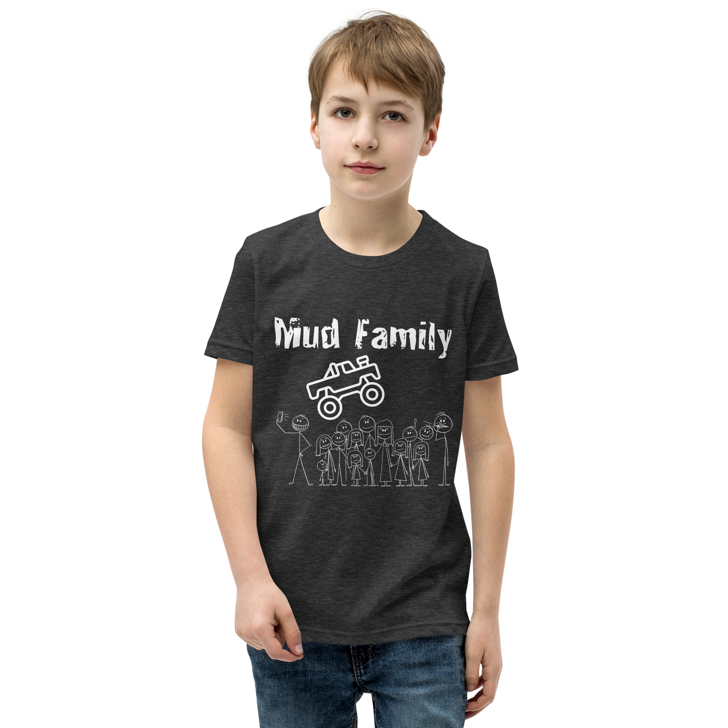 Mud Family T-Shirt White Font Youth