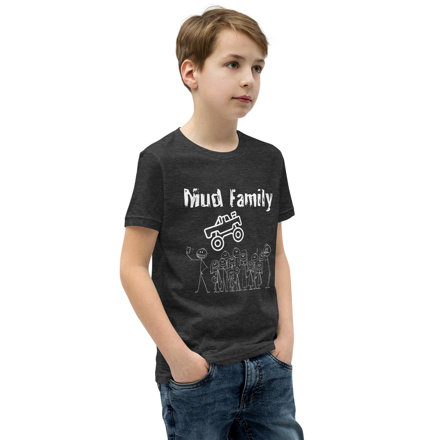Mud Family T-Shirt White Font Youth